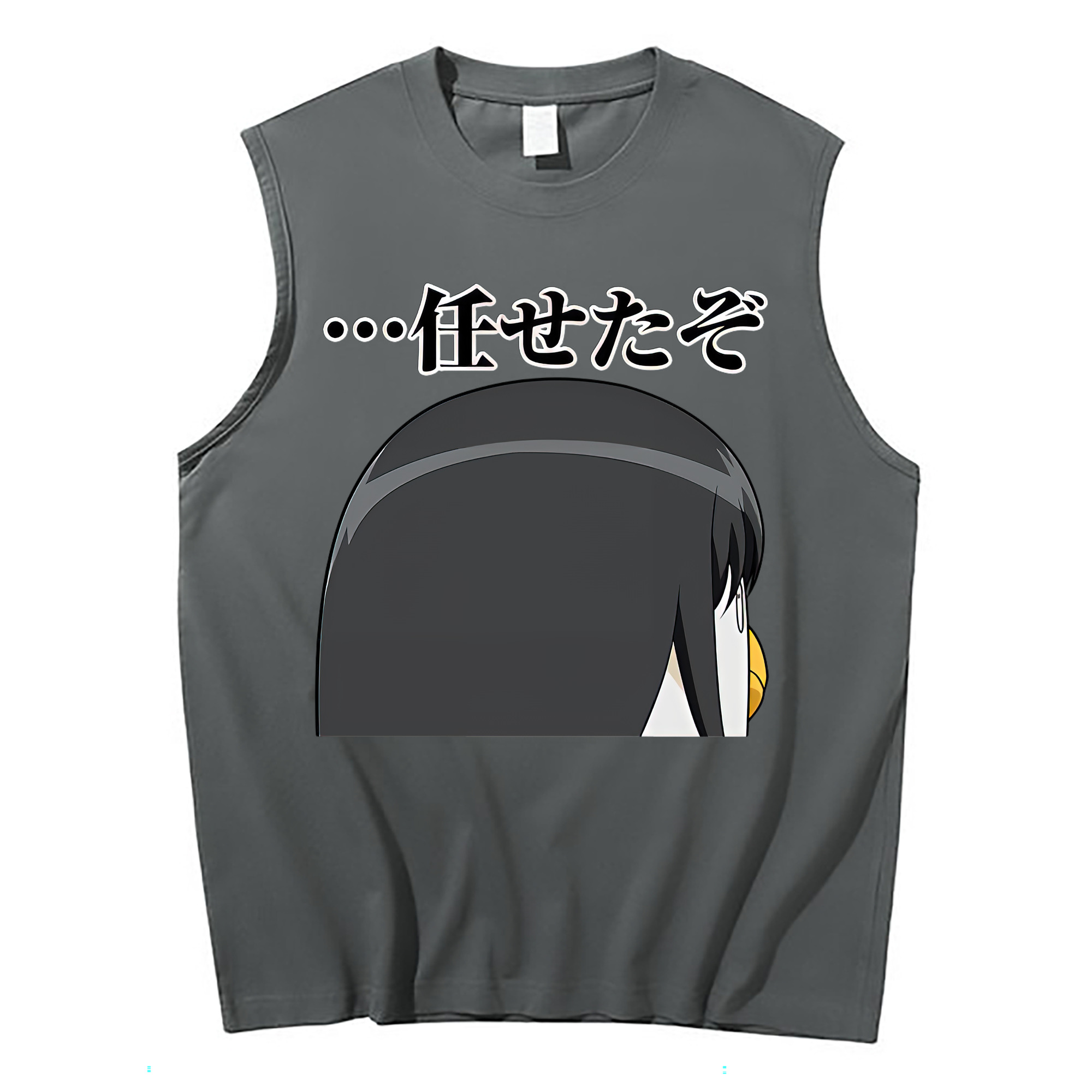 （画像用） ぎんたま 坂田銀時（さかたぎんとき） 神楽 志村新八（しむら しんぱち） GINTAMA Sakata Gintoki Kagura Shimura Shinpachi コットン100％タンクトップ（フロントプリント）